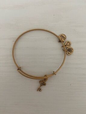 Alex and Ani Gold Key Charm Expandable Bangle Bracelet